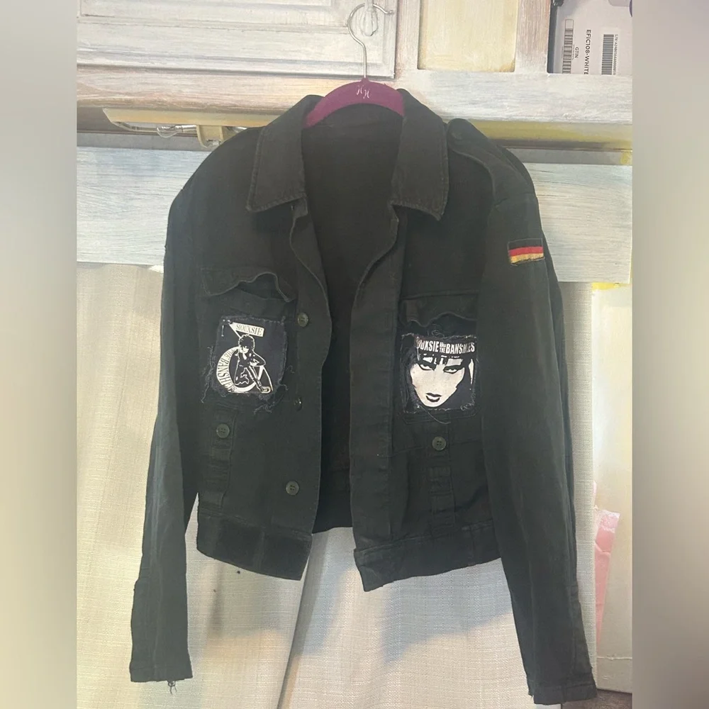 Vintage German military SIOUXSIE SIOUX DIY jacket black punk goth - Picture 1 of 9